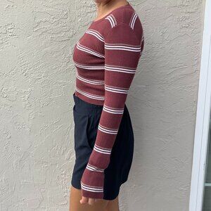Burnt Orange Stripe Sweater from Lulus